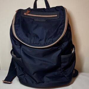 Aimee Kestenberg Navy Poly Zip Top Backpack